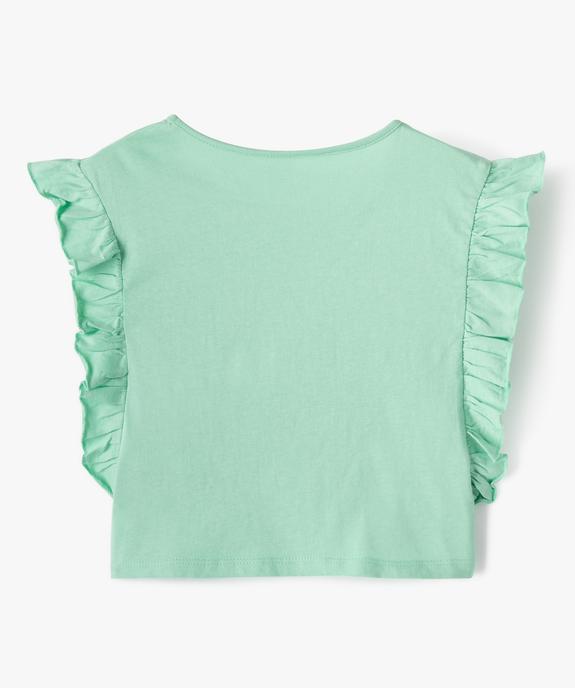 Tee-shirt avec volants sur les côtés fille vue3 - GEMO 4G FILLE - GEMO