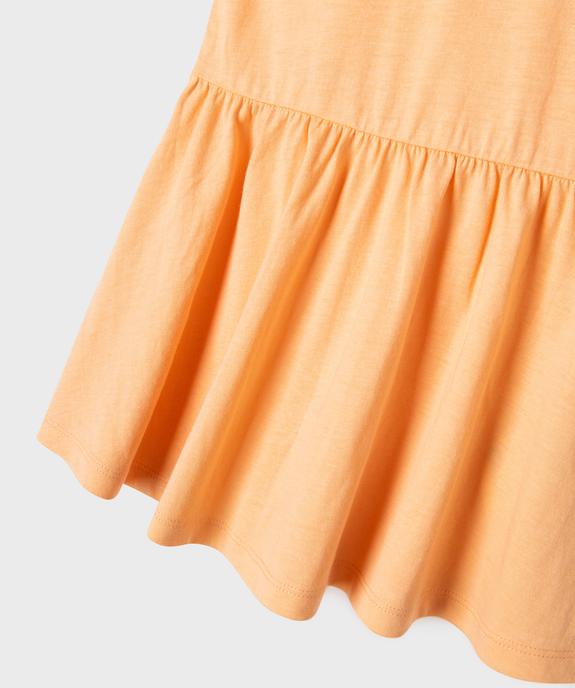 Robe à col volanté en jersey de coton bébé fille vue3 - GEMO 4G BEBE - GEMO