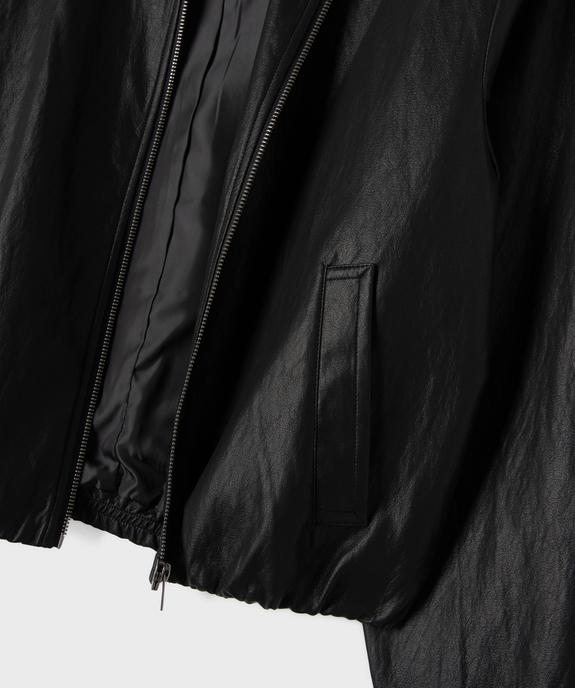 Veste courte à col chemise en cuir imitation femme vue3 - GEMO (JUNIOR) - GEMO