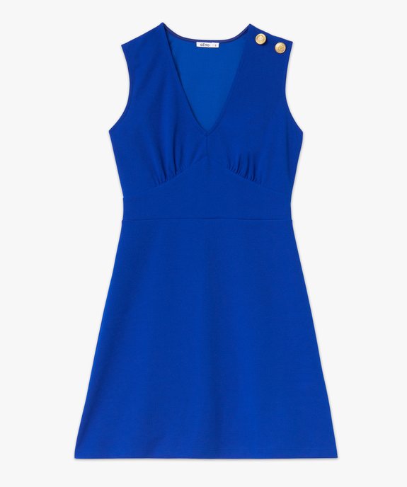 Robe empire courte sans manches unie femme vue4 - GEMO(FEMME PAP) - GEMO