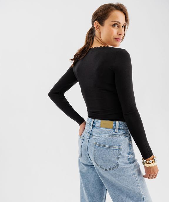 Tee-shirt thermique à manches longues et col rond femme vue3 - GEMO(HOMWR FEM) - GEMO
