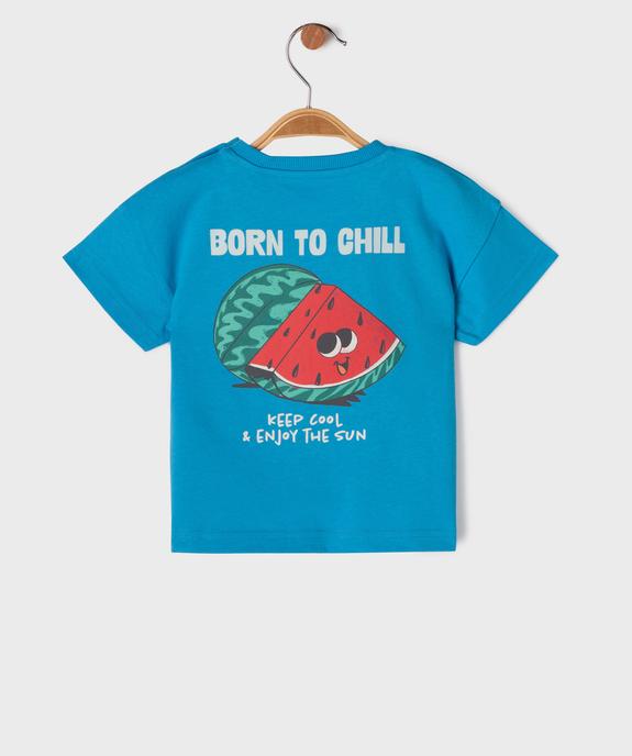 Tee-shirt manches courtes en jersey de coton imprimé devant et dos bébé garçon vue3 - GEMO 4G BEBE - GEMO