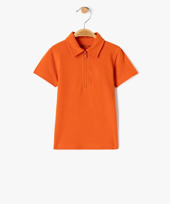 Polo manches courtes avec col zippé bébé garçon vue1 - GEMO 4G BEBE - GEMO