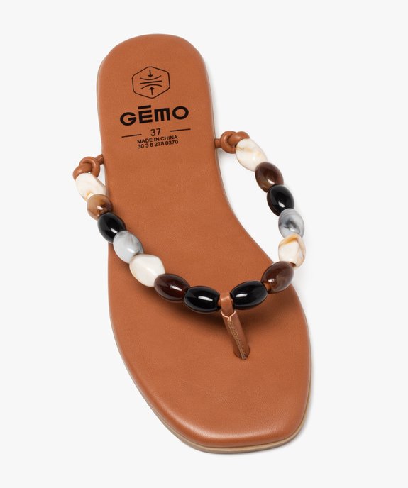 Mules femme casual à entre-doigts avec brides bijoux en pierre vue5 - GEMO (CASUAL) - GEMO