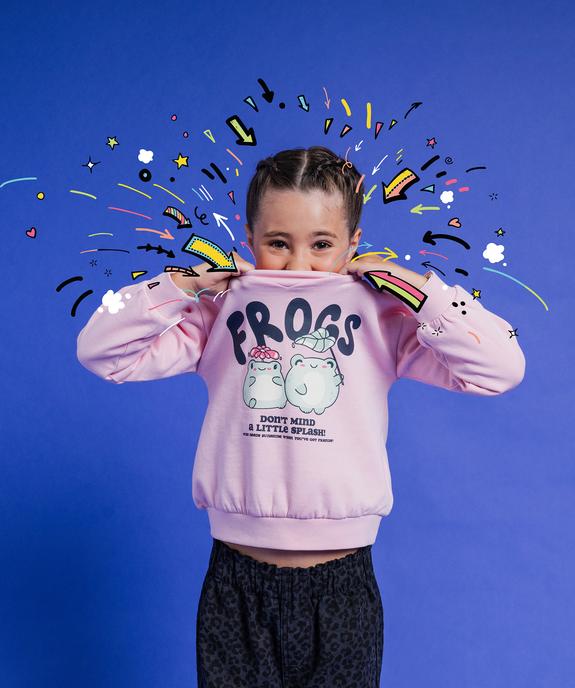 Sweat ample imprimé avec encolure élastiquée fille vue4 - GEMO 4G FILLE - GEMO