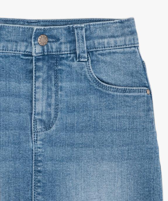 Jupe fille en jean extensible vue3 - GEMO (ENFANT) - GEMO