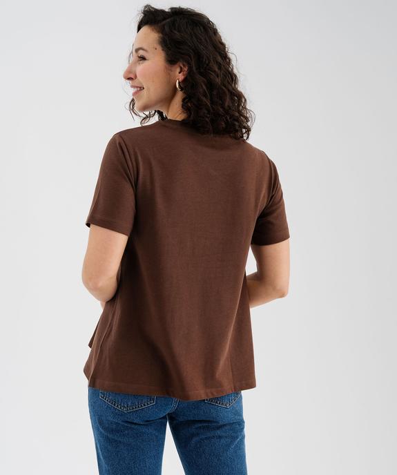 Tee-shirt manches courtes avec bijou sur l’avant femme vue3 - GEMO 4G FEMME - GEMO