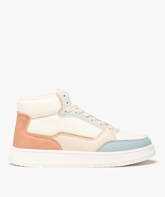 Baskets femme mid-cut à empiècements pastel vue2 - GEMO (SPORTSWR) - GEMO