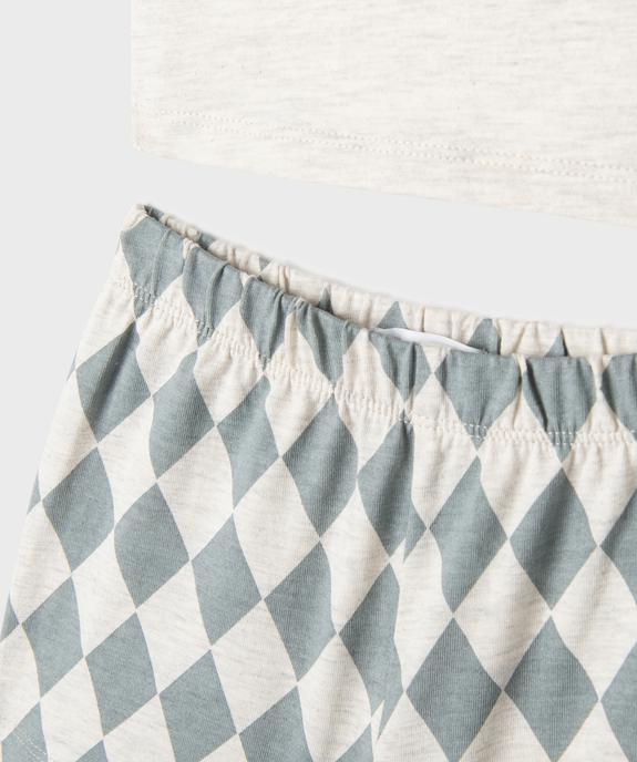 Pyjashort en jersey de coton imprimé cirque bébé garçon vue3 - GEMO 4G BEBE - GEMO