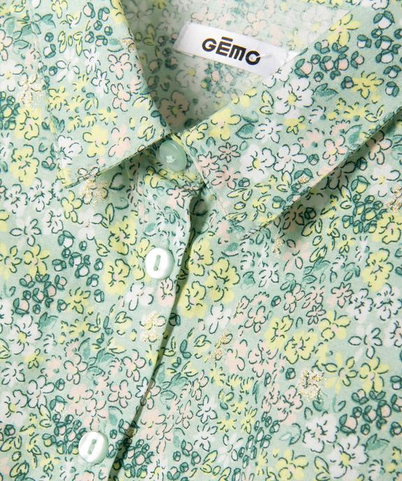 Chemise à manches courtes à motifs fleuris fille vue3 - GEMO (ENFANT) - GEMO