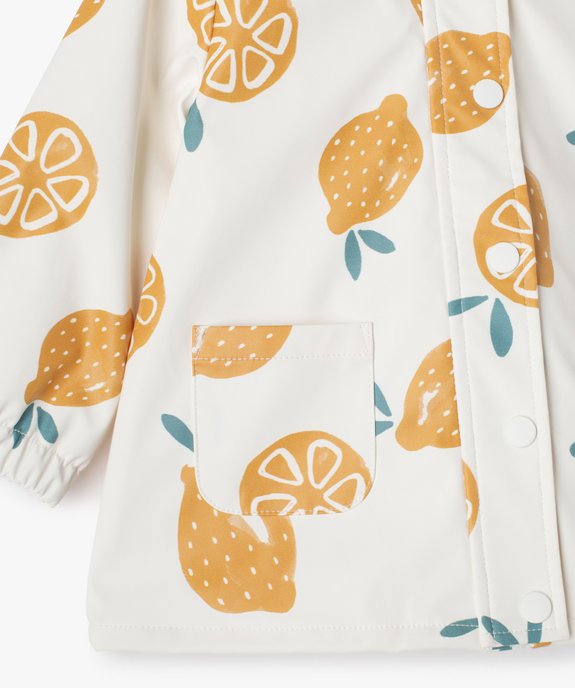 Parka bébé fille déperlante motif fruits vue3 - GEMO(BEBE DEBT) - GEMO