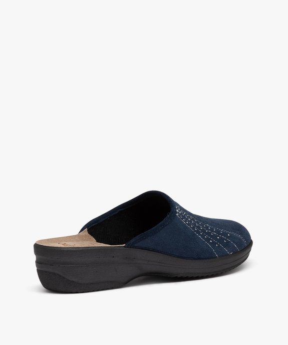 Chaussons mules confort en velours avec strass femme vue4 - GEMO(HOMWR FEM) - GEMO