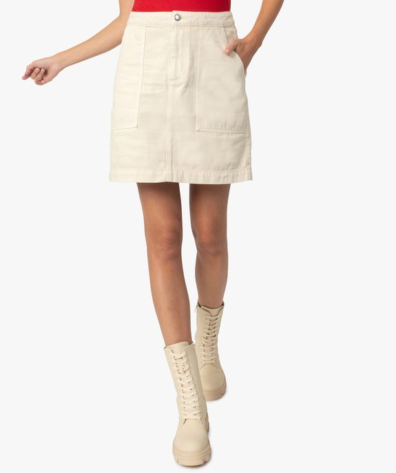 Jupe femme avec grandes poches plaquées vue1 - GEMO(FEMME PAP) - GEMO