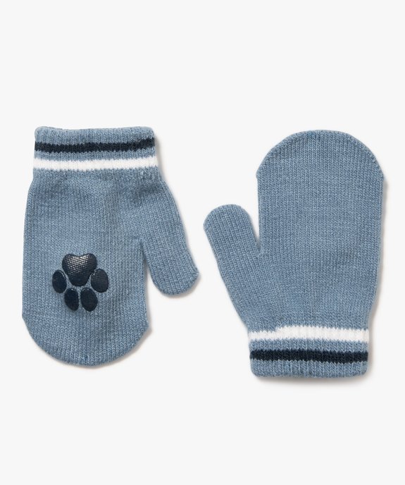 Moufles en maille avec motif antidérapant bébé garçon vue1 - GEMO 4G BEBE - GEMO