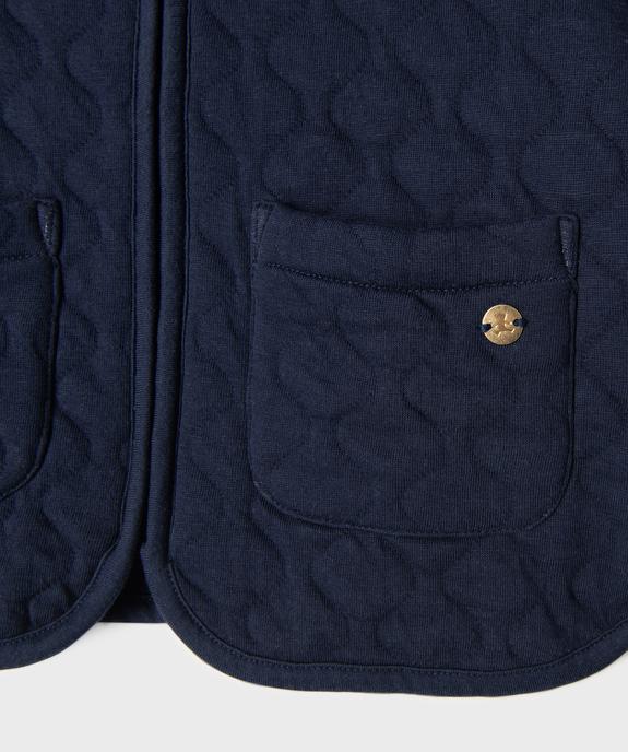 Sweat zippé en matière matelassée fille - LuluCastagnette vue3 - LULUCASTAGNETTE - GEMO