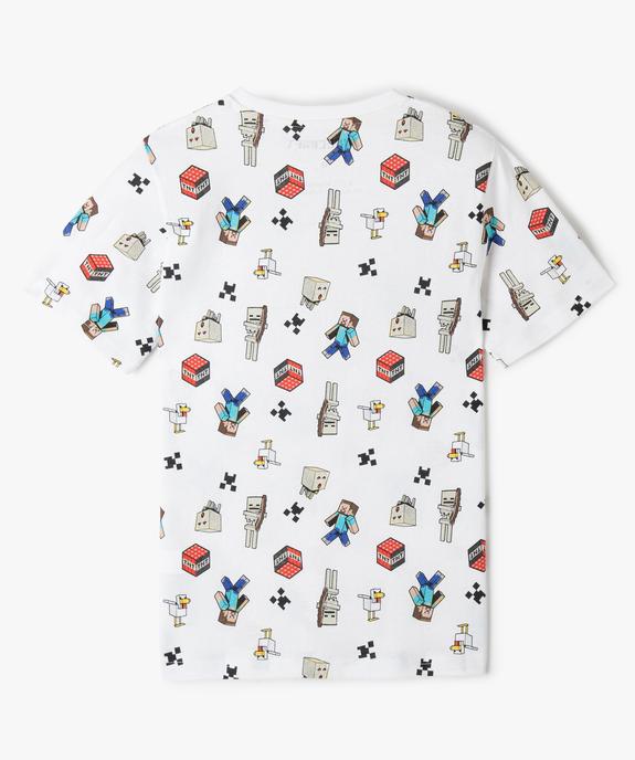 Tee-shirt garçon à manches courtes imprimé - Minecraft vue4 - MINECRAFT - GEMO