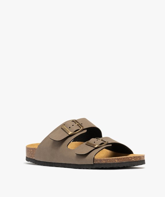 Mules semelle intérieure cuir à reliefs ergonomiques femme vue2 - FOLLOW ME G4G - GEMO
