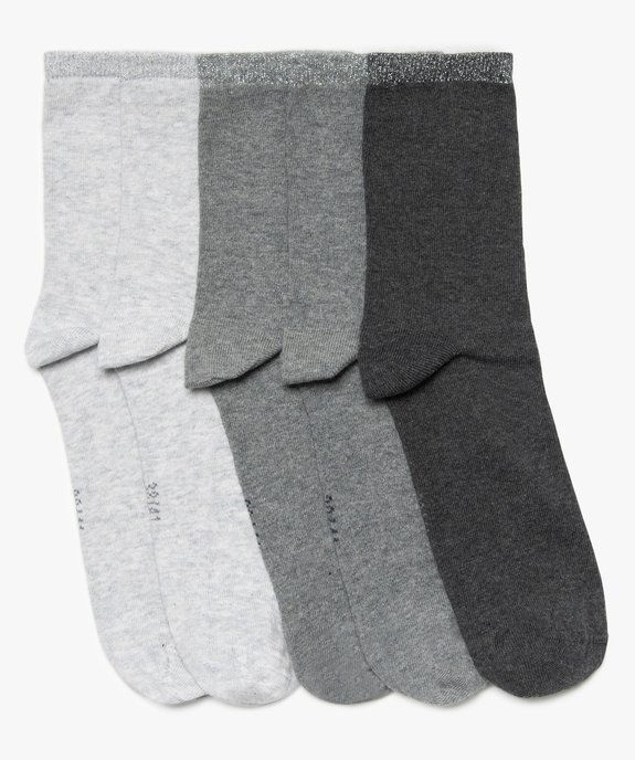 Chaussettes femme avec haut de la tige pailleté (lot de 5) vue1 - GEMO(HOMWR FEM) - GEMO
