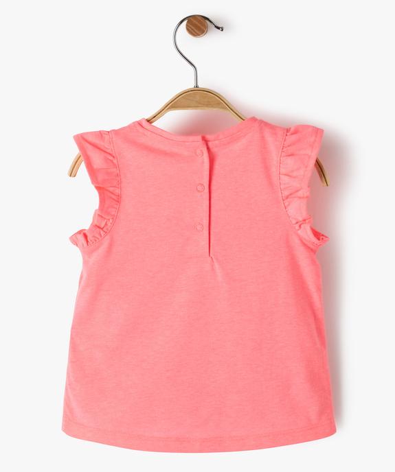 Tee-shirt bébé fille sans manches à volants et motif exotique vue3 - GEMO(BEBE DEBT) - GEMO