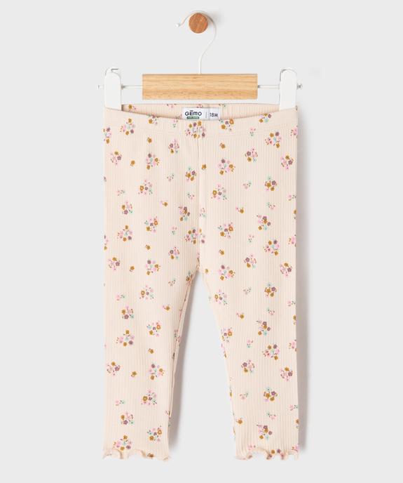 Legging en maille côtelée et finitions froncées bébé fille vue1 - GEMO 4G BEBE - GEMO