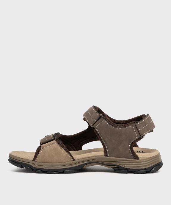 Sandales look sportif à scratch homme - G'Flex vue3 - G'FLEX - GEMO