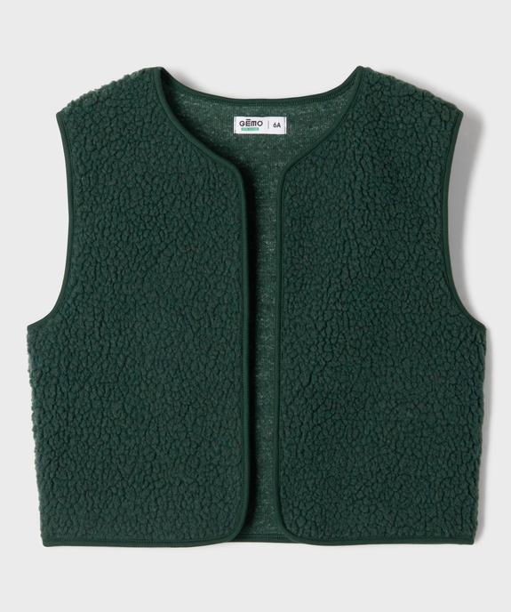 Gilet sans manches en maille sherpa fille vue2 - GEMO 4G FILLE - GEMO