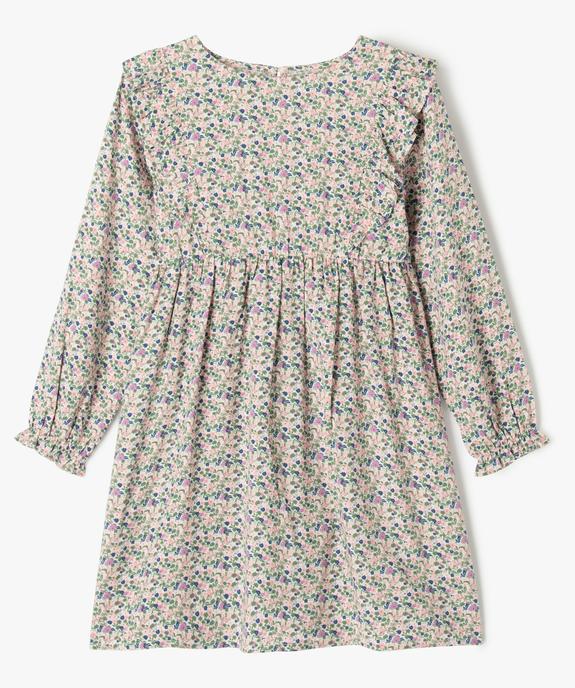 Robe fleurie à manches longues et volants fille vue1 - GEMO (ENFANT) - GEMO