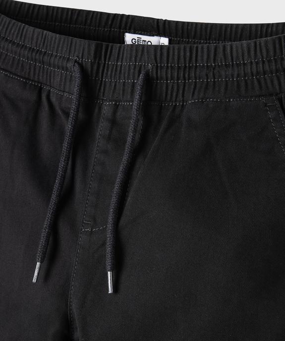 Pantalon jogger en twill de coton stretch à taille élastiquée garçon vue2 - GEMO (JUNIOR) - GEMO
