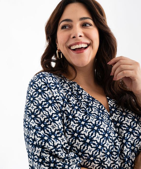 Blouse imprimée à manches 3/4 femme grande taille vue2 - GEMO 4G GT - GEMO