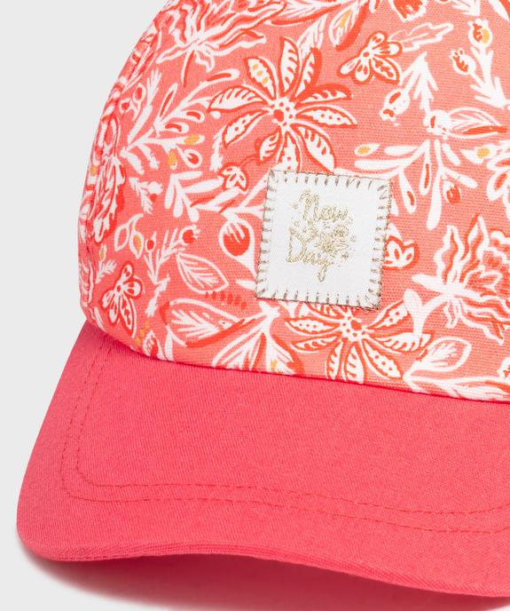 Casquette en toile de coton fleurie fille vue2 - GEMO 4G FILLE - GEMO