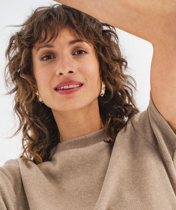 Robe pull à manches courtes et col rond femme vue3 - GEMO(FEMME PAP) - GEMO