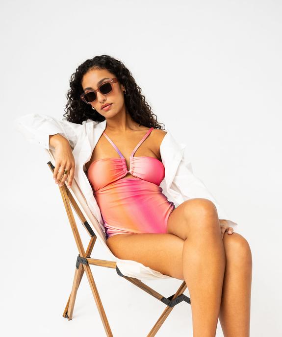 Maillot de bain 1 pièce bandeau forme bandeau femme vue1 - GEMO 4G FEMME - GEMO