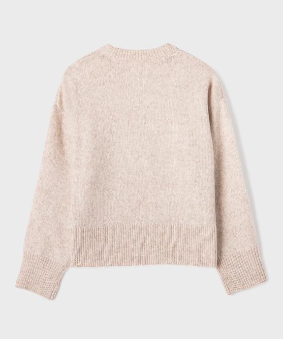 Pull en maille douce et chaude avec de la laine fille vue3 - GEMO (JUNIOR) - GEMO