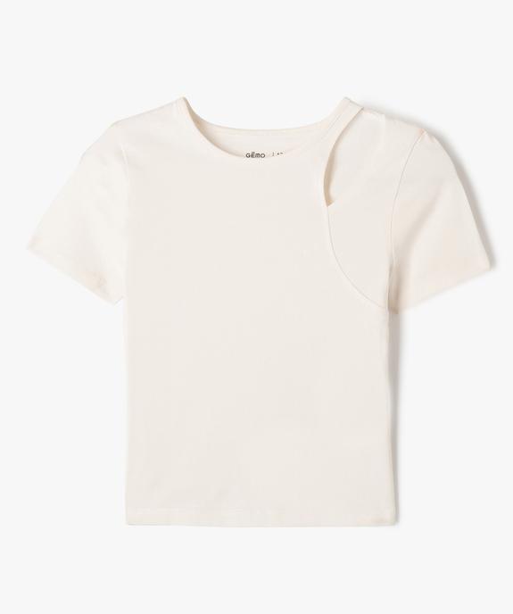Tee-shirt à manches courtes avec ouverture sur l’épaule fille vue1 - GEMO 4G FILLE - GEMO