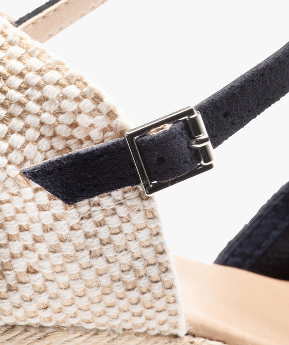 Sandales femme compensées dessus cuir uni vue6 - GEMO(URBAIN) - GEMO