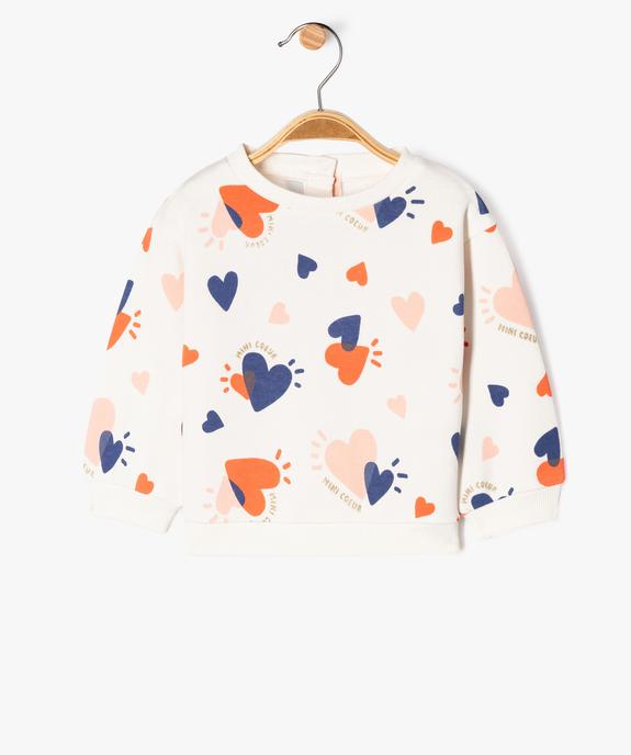 Sweat molletonné bébé fille avec motifs et message vue1 - GEMO 4G BEBE - GEMO