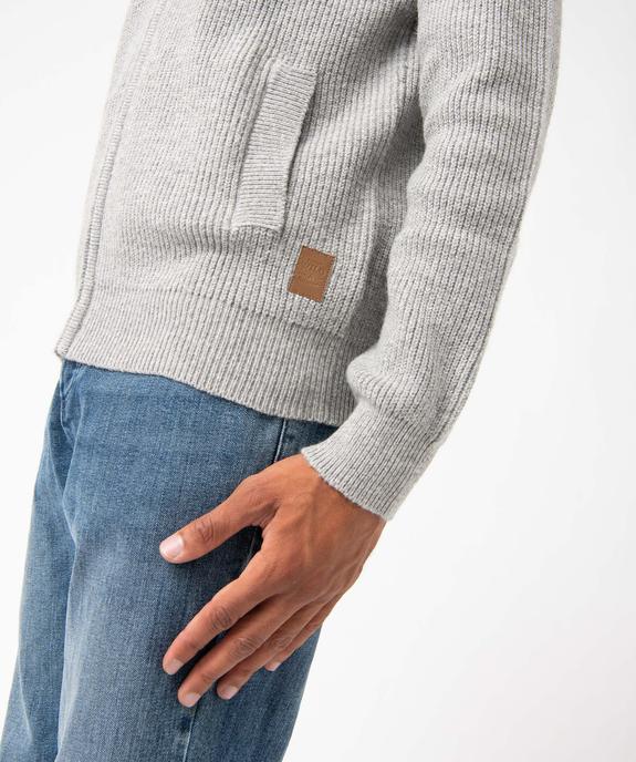 Gilet homme zippé avec col montant doublé vue2 - GEMO (HOMME) - GEMO