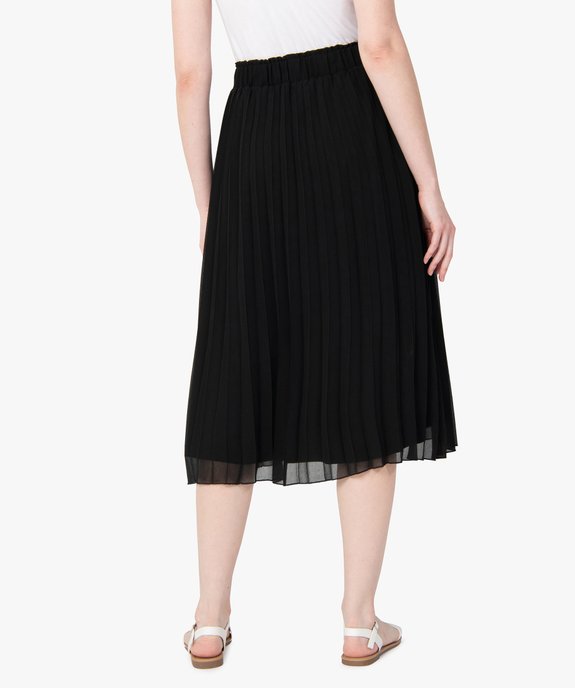 Jupe femme plissée unie avec taille froncée vue3 - GEMO(FEMME PAP) - GEMO