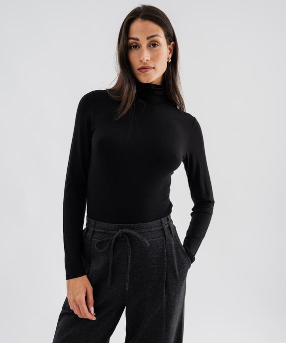 Tee-shirt manches longues à col roulé femme vue9 - GEMO 4G FEMME - GEMO