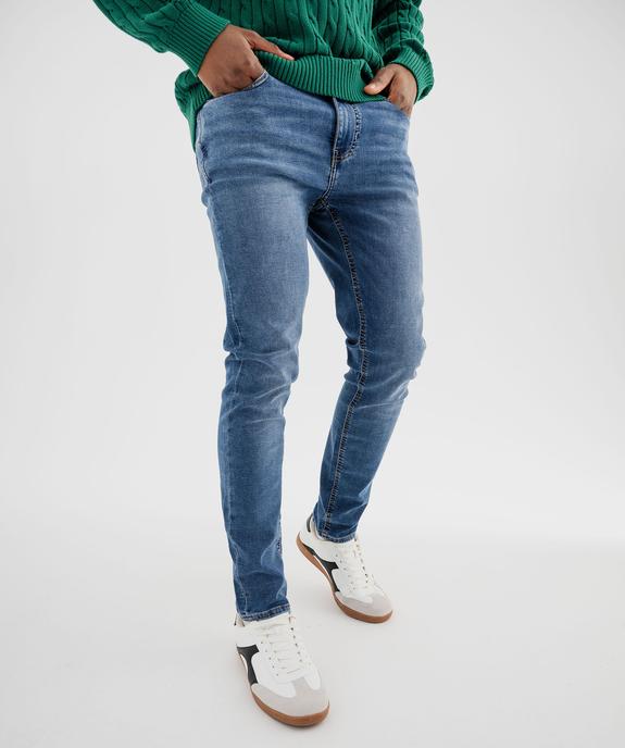 Jean Slim délavé en coton stretch homme vue2 - GEMO (HOMME) - GEMO