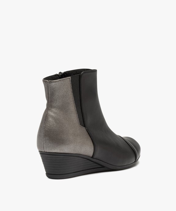 Boots femme confort à talon compensé vue4 - GEMO (CONFORT) - GEMO