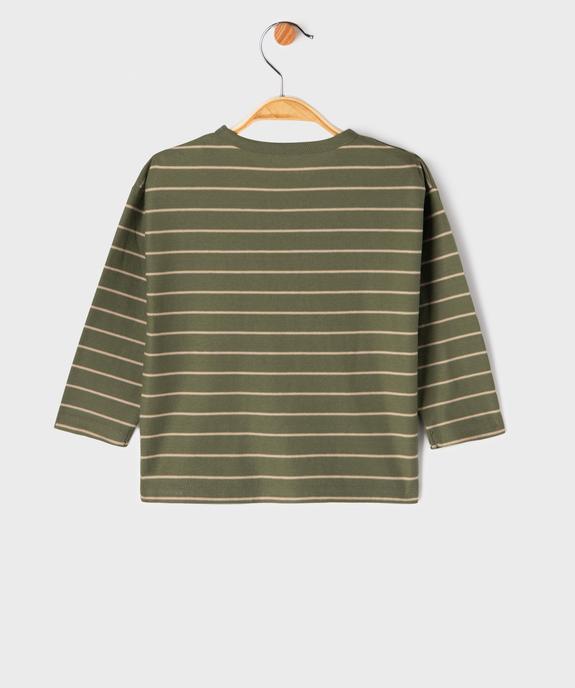 Tee-shirt manches longues à rayures bébé garçon vue3 - GEMO 4G BEBE - GEMO
