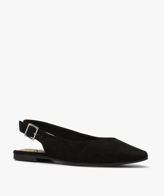 Ballerines femme à talon ouvert et bout pointu toucher velours vue2 - GEMO(URBAIN) - GEMO