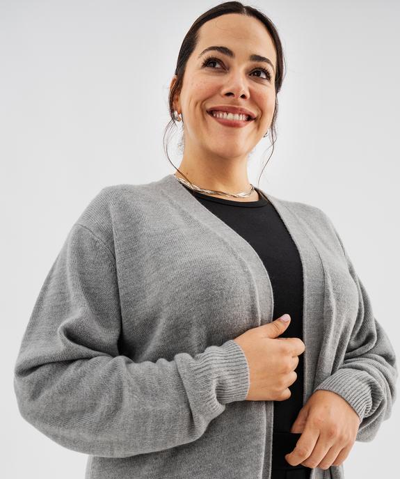 Gilet long porté ouvert femme grande taille vue2 - GEMO (G TAILLE) - GEMO