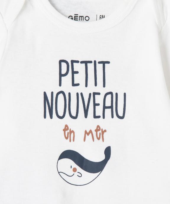 Body bébé à manches longues à motifs marins (lot de 3) vue3 - GEMO 4G BEBE - GEMO