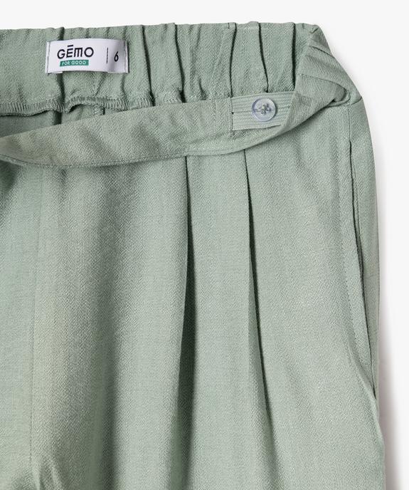 Pantalon fluide coupe large avec taille élastique fille vue2 - GEMO 4G FILLE - GEMO