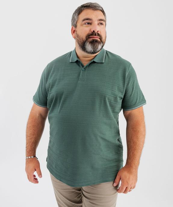 Polo à manches courtes effet rayé homme vue10 - GEMO 4G HOMME - GEMO