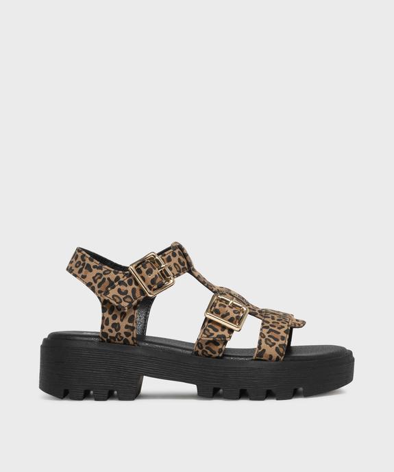 Sandales en toile à motif léopard fille - Lovely Wings vue1 - LOVELY WINGS - GEMO