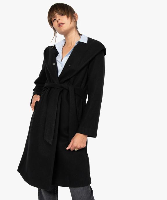 Manteau femme avec grand col et capuche vue1 - GEMO(FEMME PAP) - GEMO