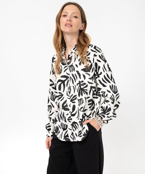 Chemise imprimée en matière satinée femme vue3 - GEMO(FEMME PAP) - GEMO
